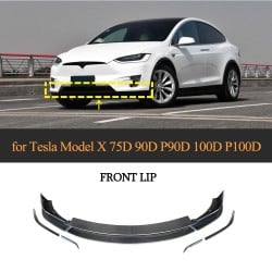 Carbon Fiber Front Bumper Diffuser for Tesla Model X P90 75D P100 2016-2018 5PCS/SET