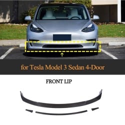 Carbon Fiber Front Splitter Lip for Tesla Model 3 Electric 2016-2023