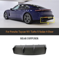 Dry Carbon Rear Bumper Diffuser Lip Fit For Porsche Taycan 9J1 Turbo S 2019+ [ EXW ]