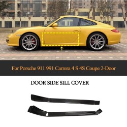 For Porsche 911 2-Door 2005-2012 Dry Carbon Fiber Threshold Panels Door Sills