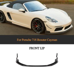 For Porsche 718 Boxster Cayman 2016-2019 Carbon Fiber Front Bumper Lip Spoiler [EXW]