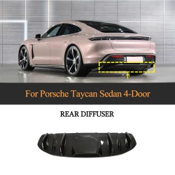 For Porsche Taycan 9J1 Sedan 2019-2021 Dry Carbon Fiber Rear Bumper Diffuser Cover