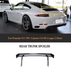 For Porsche 911 991 Carrera 4 S 4S Coupe 2-Door 2013-2018 Dry Carbon Fiber Rear Trunk Wing Spoiler