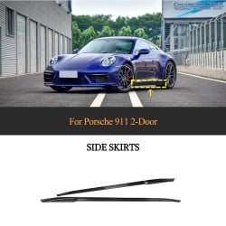 Dry Carbon Fiber Side Skirts for Porsche 911 992 Carrera 4 S 4S Coupe 2-Door 2019-2020