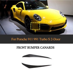 Dry Carbon Fiber Front Bumper Canards for Porsche 911 991 Turbo S 2-Door 2014-2015 [Free Shipping]