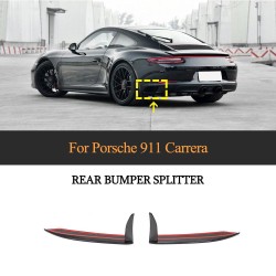 Carbon Fiber 991 Rear Bumper Splitter for Porsche 911 991 Carrera 4 GTS 3.0T 2017-2019