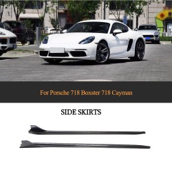 Carbon Fiber 718 Side Skirts Extension for Porsche Cayman 718 Boxster 2016-2019