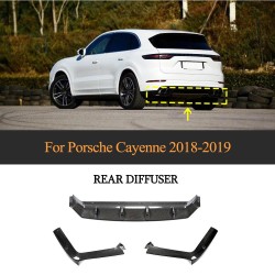 Carbon Fiber Rear Bumper Diffuser for Porsche Cayenne S Sport Utility 4-Door 2018-2019