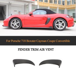 Carbon Fiber Rear Side Door Vents Trim Cover for Porsche 718 Boxster Cayman 2016-2018