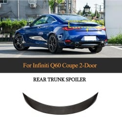 Carbon Fiber Car Wing Trunk Spoiler Lip for Infiniti Q60 Coupe 2017-2020