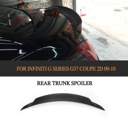 Carbon Fiber Rear Trunk Lip Spoiler Wing Boot Lip for Infiniti G37 2-Door Coupe Journey 2009 - 2013