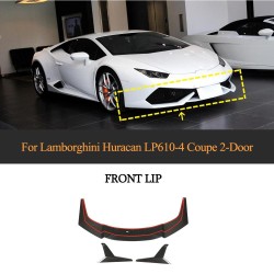 For Lamborghini Huracan LP600 LP610 Coupe 2014-2017 Dry Carbon Fiber Front Bumper Lip Chin Spoiler Body Kit