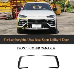 For Lamborghini Urus Sport Utility 2019-2021 Dry Carbon Fiber Front Bumper Fins Air Vent Canards Body Kits