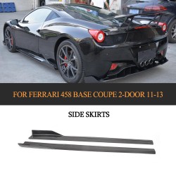 Carbon Fiber Car Extension Lip Side Skirts for Ferrari 458 Base Coupe 2-Door 2011-2013 Body Kit Side Skirt