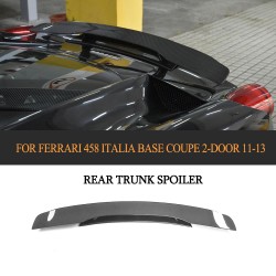Carbon Fiber Rear Trunk Spoiler for Ferrari 458 Italia Base Coupe 2-Door 2011-2013