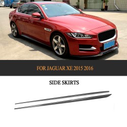 Carbon Fiber Side Skirts Door Rocker Panels Extension Lip for Jaguar XE Sedan 2015-2019