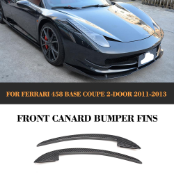 Carbon Fiber Front Canard Bumper Fins for Ferrari 458 Base Coupe 2-Door 2011-2013
