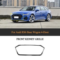 Dry Carbon Fibre RS6 Front Grill Overlay Trim Cover for Audi RS6 A6 C8 Avant Wagon 4-Door 2019- 2021