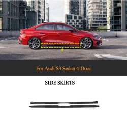 Carbon Fiber Side Skirt Extensions for Audi S3 8Y 4-Door 2021-2022