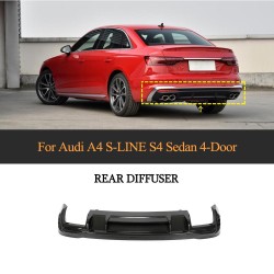 Dry Carbon Fiber Rear Diffuser for Audi A4 B9 S-LINE S4 Sedan 4-Door 2020-2022