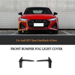 Dry Carbon Fiber Front Bumper Scoop Trims for Audi RS7 Sportback Hatchback 4-Door 2020-2021