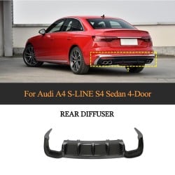 Dry Carbon Fiber Rear Diffuser for Audi A4 Quattro S-LINE S4 Sedan 4-Door 2020-2021