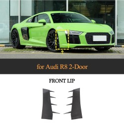 for Audi R8 Dry Carbon Fiber Front Bumper Canards 2-Door 2016-2018