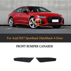 Dry Carbon Fibre RS7 Car Bumper Front Canards for Audi RS7 Type 4K8 Sportback 4-Door 2019- 2021