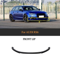 For Audi RS6 Avant 2013-2018 Carbon Fiber Front Bumper Lip Chin Spoiler