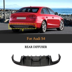 Carbon Fiber Rear Bumper Diffuser for Audi A4 S4 Base Sedan 4-Door 2008-2012