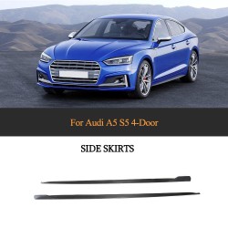 S5 Side Door Skirts Carbon Fiber Extension for Audi S5 B9 A5 SLINE Sportback 4-Door 2017 2018 2019