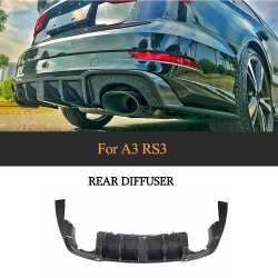 Carbon Fiber Rear Bumper Lip Diffuser Spoiler for A3 RS3 2017-2019