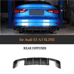 Carbon fiber Rear Bumper Diffuser For Audi S3 A3 SLINE 2017-2020