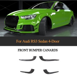 Carbon Fiber RS3 Front Canards Fins for Audi RS3 8V Sedan 2017-2020