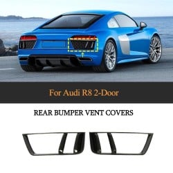 Dry Carbon Fiber R8 Rear Bumper Lower Honeycomb Grill Air Vents for Audi R8 V10 Plus Coupe 2-Door 2016-2019