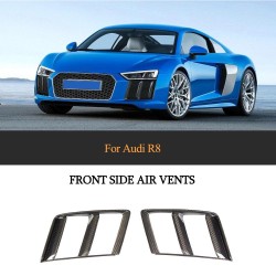 R8 Dry Carbon Fiber Front Bumper Fog Grille Vents Cover for Audi R8 V10 Plus Coupe 2-Door 2016-2019