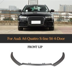 Carbon Fiber Front Bumper Lip Spoiler BodyKit For AUDI A6 Sline S6 Sedan 2015-2018