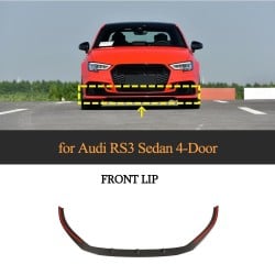 For Audi RS3 Sedan 4Door 2017-2019 Carbon Fiber Front Bumper Lip Bodykit Splitters