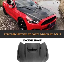 Carbon Fiber Car Engine Hoods with Scoop for Ford Mustang GT Coupe Bonnet Cover 2015-2017