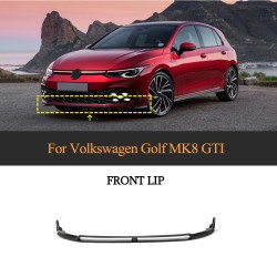 Golf 8 MK8 Auto Carbon Front Bumper Lip Spoiler for Volkswagen Golf VIII MK8 GTI 2021-2022