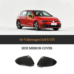 Carbon Fiber MK8 Side Rearview Mirror Covers for VW Volkswagen Golf8 GTI 2D 4D Hatchback 2021-2022 With Blind Spot Assist Hole