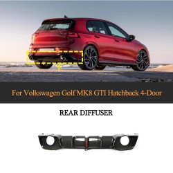 Dry Carbon Fiber MK8 Rear Diffuser for Volkswagen Golf 8 GTI Hatchback 4-Door 2021-2022