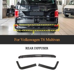 Real Carbon Fiber Rear Bumper Diffuser Spoiler for Volkswagen T6 Multivan 2015 - 2020