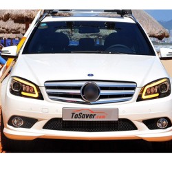 Upgrade to Full LED Dynamic Daytime Running Lights Headlights for Mercedes-Benz C-Class W204 (2007-2011) | Pair