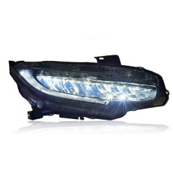 Upgrade to Full LED Headlights for 2016-2019 Honda Civic | Flowing Daytime Running Lights | Dynamic Turn Signals |Pair