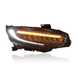 Upgrade to Full LED Headlights for 2016-2019 Honda Civic | Flowing Daytime Running Lights | Dynamic Turn Signals |Pair