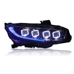 Upgrade to Bugatti-Style LED Headlights for 2016-2020 Honda Civic | Plug-and-Play | Pair