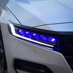 Upgrade to LED Crystal Lens Headlights with Flowing Turn Signals for 2018 Honda Accord | Plug-and-Play | Pair