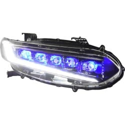 Upgrade to LED Crystal Lens Headlights with Flowing Turn Signals for 2018 Honda Accord | Plug-and-Play | Pair