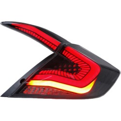 Upgrade to Dynamic Full LED Tail Lights for 2016-2019 Honda Civic | Plug-and-Play | Pair